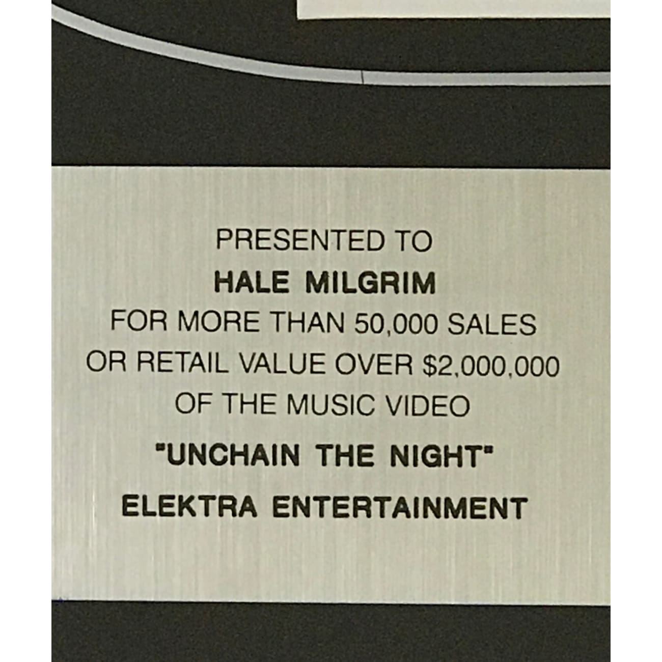 Dokken Unchain The Night 1988 RIAA Platinum Video Award - Classic Heavy Metal Collectible for Music Fans & Memorabilia Enthusiasts - Perfect for Display in Home, Office, or Music Room