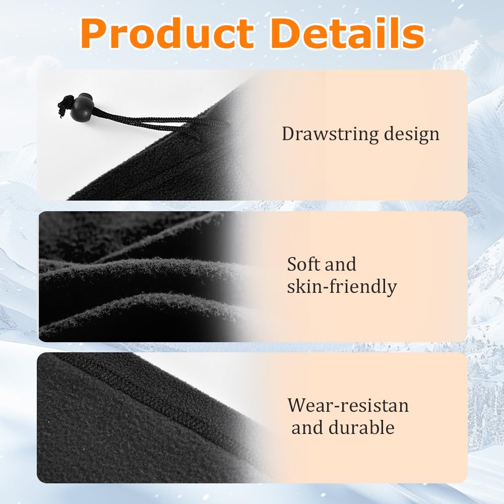 Polar Fleece Balaclava Hood Face Mask - Winter Fleece Ski Mask for Men & Women - Windproof Cycling Face Cover - Warm Full Face Hat for Skiing, Snowboarding, Motorcycling & Outdoor Activities