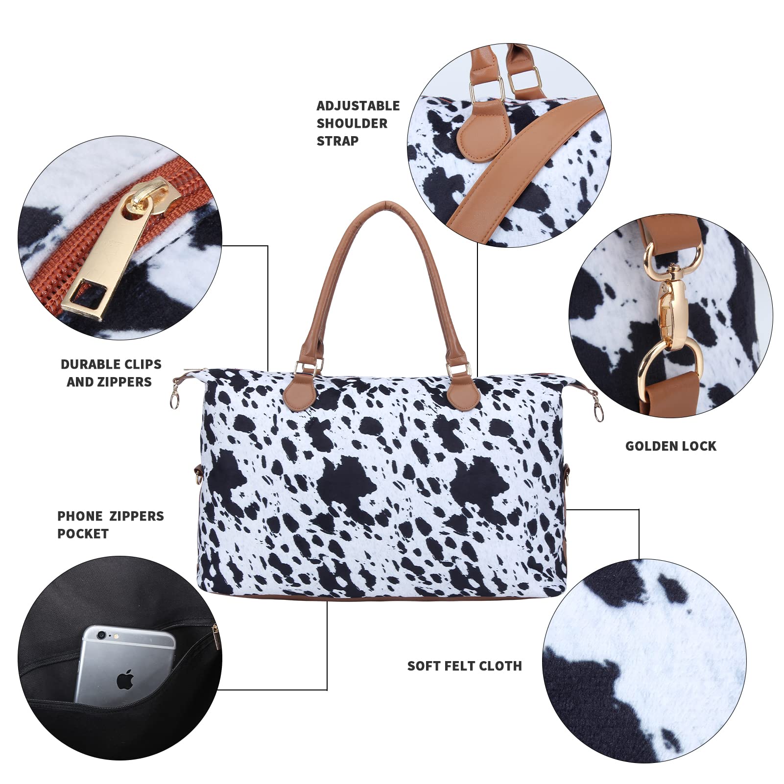 Women's Large Weekender Duffle Bag - Travel Tote with Shoulder Strap for Weekend Getaways