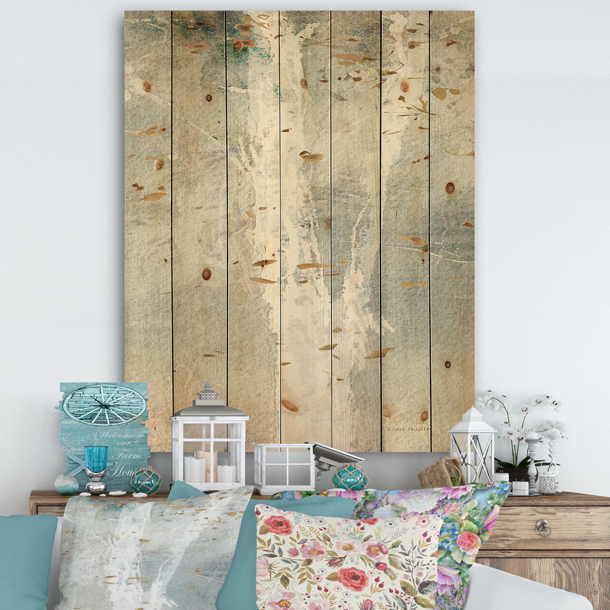 DesignQ Woodland Walk Into The Forest Traditional Wood Wall Decor - Large Abstract Pine Wood Wall Art Panel, Nature Inspired Beige Wooden Wall Hanging for Living Room, Bedroom & Office Decor