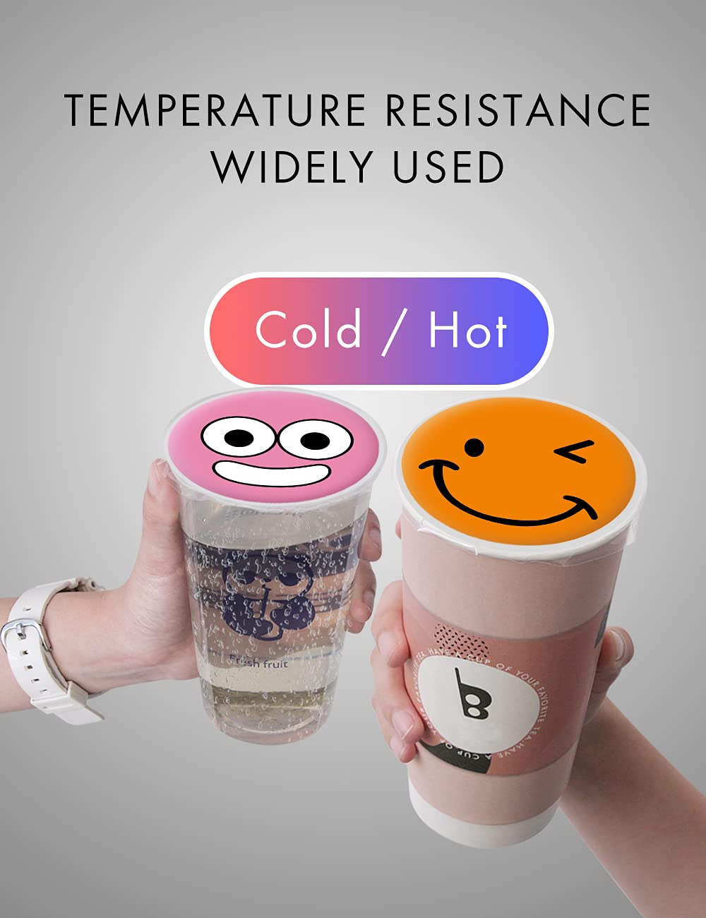 WantJoin 90-105mm Cup Sealing Film - 3000 Pack Heat Seal Lids for PP Plastic & Paper Cups - Perfect for Bubble Tea, Iced Coffee, and Takeaway Drinks