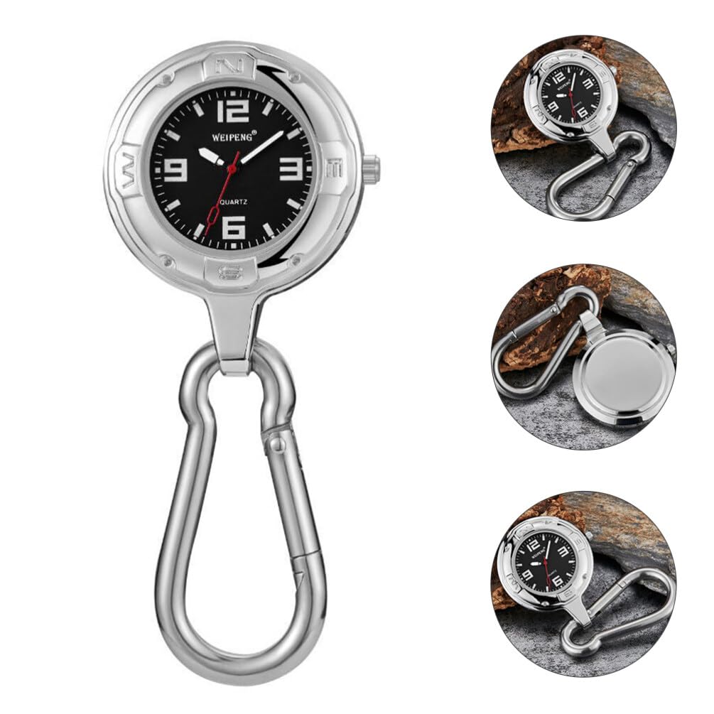 Hemobllo Unisex Clip-On Quartz Pocket Watch with Carabiner - Stylish Hanging Watch for Backpack, Hiking, Climbing & Outdoor Adventures | Perfect for Camping, Travel & Everyday Use