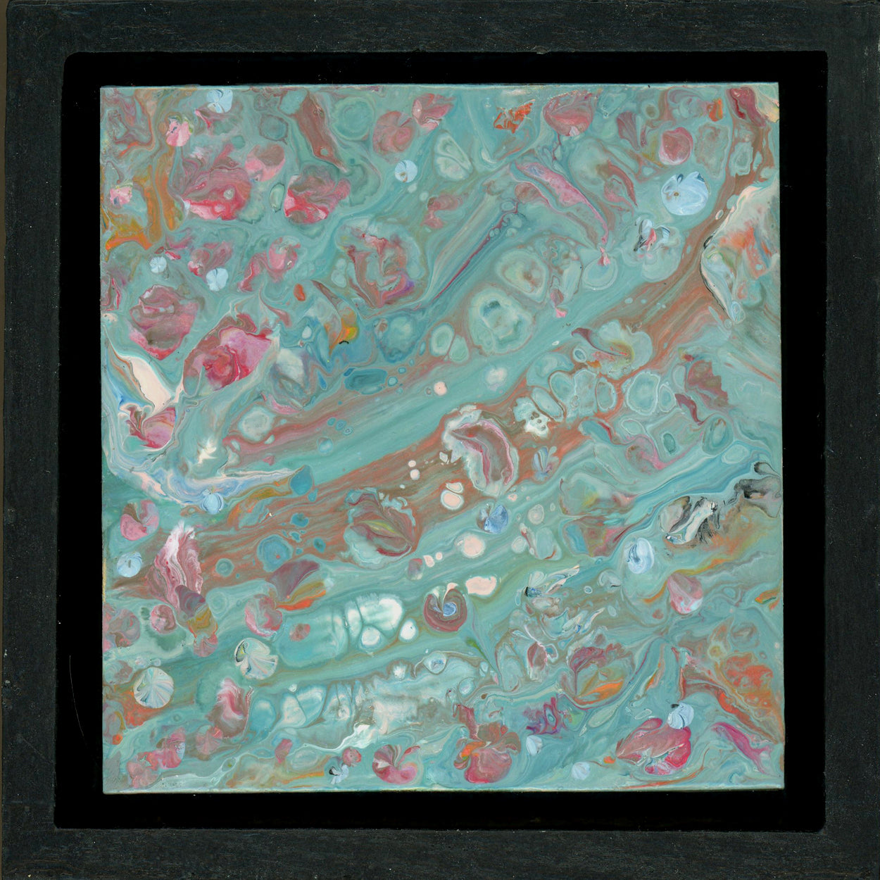 Anthony Ciambella Framed 4x4 Acrylic on Panel Painting - Modern Abstract Wall Art for Home & Office Decor
