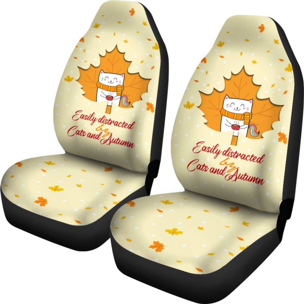 Premium Car Seat Covers for Cat Lovers - Soft & Durable Pet-Friendly Auto Accessories (210205) - Perfect for Fall Road Trips & Everyday Commute