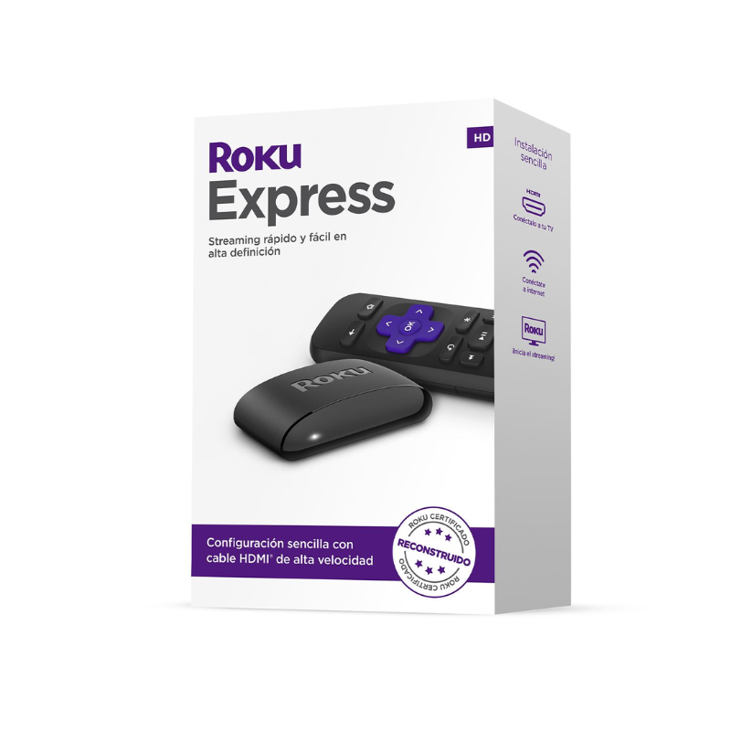 Roku Express HD Streaming Player Model 3960R (2022) - Certified Refurbished | Watch Netflix, Hulu, Disney+ on Your TV | Perfect for Home Entertainment & Streaming Movies