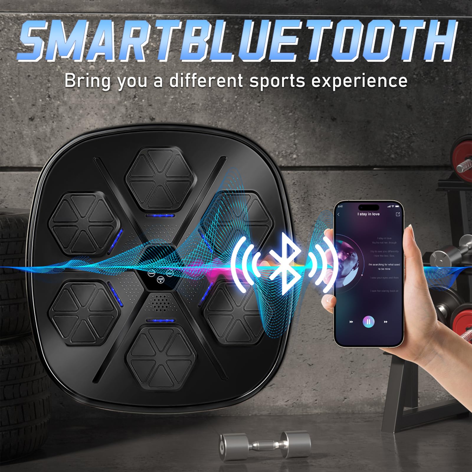 Smart LED Music Boxing Machine for Adults - 9 Speed & Training Modes, Wall Mounted Punching Bag for Home Gym, Office & Fitness Workouts - Perfect for Stress Relief, Cardio & Boxing Training