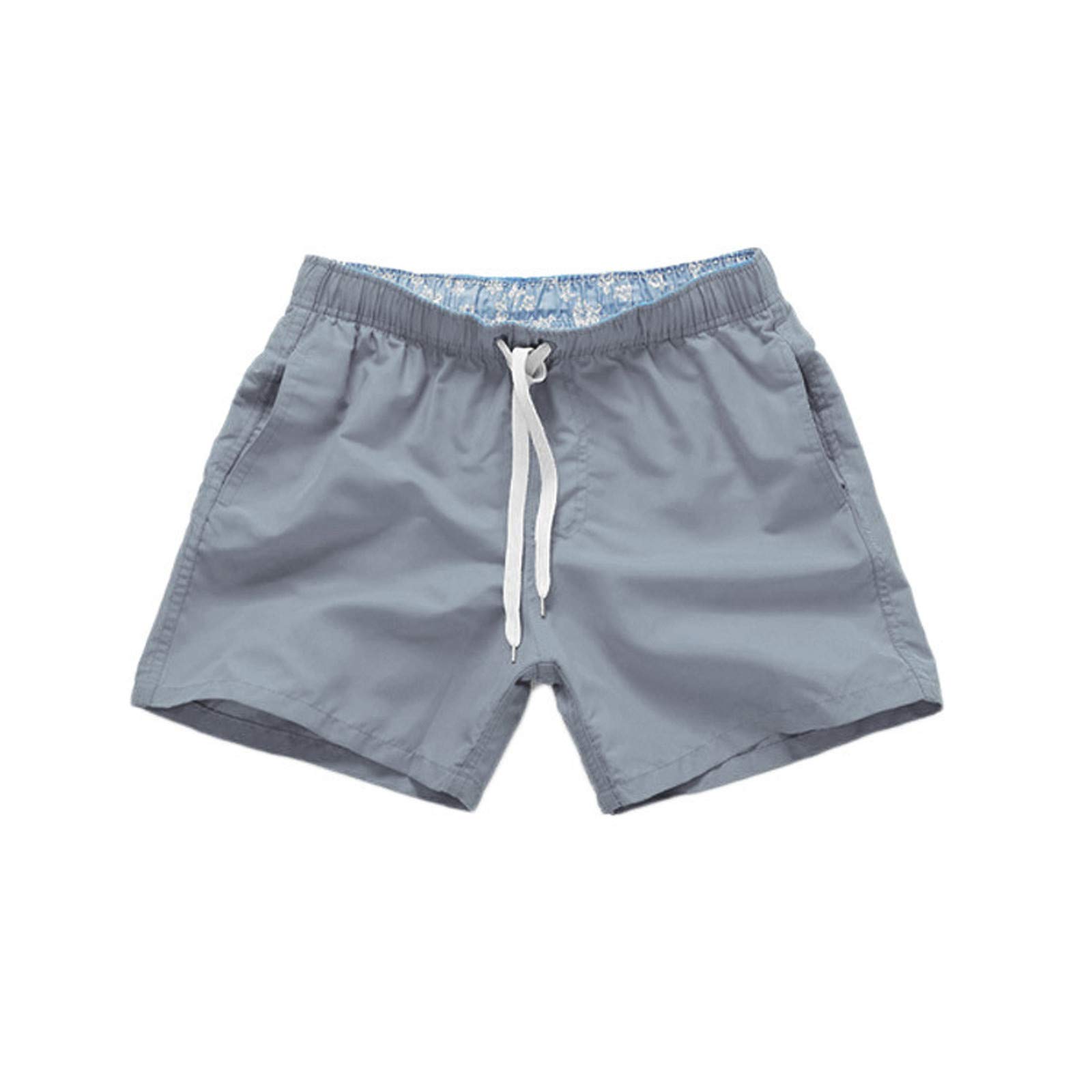 **Men's Quick-Dry Board Shorts - Solid Color Swim Trunks with Mesh Lining, Comfortable Compression Beach Shorts for Swimming, Surfing & Summer Vacation**