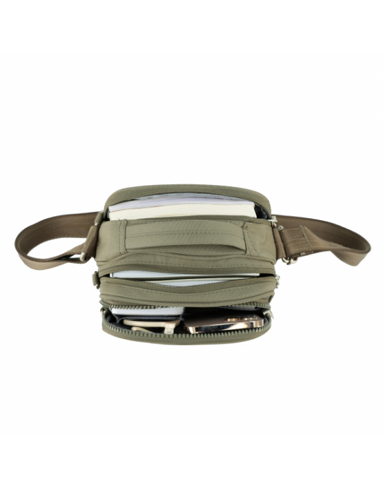 TOSCA TCA984 Anti-Theft Crossbody Bag Khaki - Secure & Stylish for Travel, Commuting & Daily Use