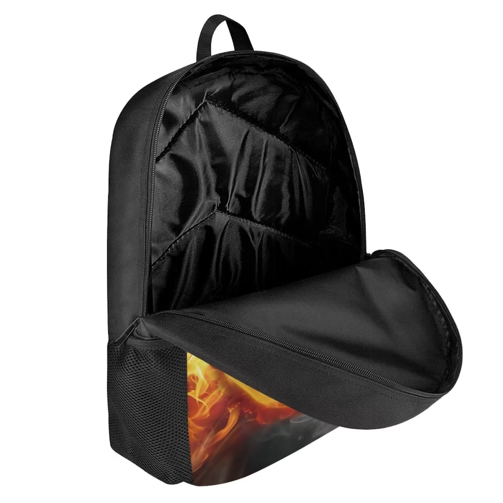 UNICEU Fire Lightning Soccer Backpack for Kids - Personalized Lightweight 17 Inch Bookbag with Padded Shoulder Straps | Durable School Backpack for Boys & Girls | Perfect for Sports, Preschool & Elementary School