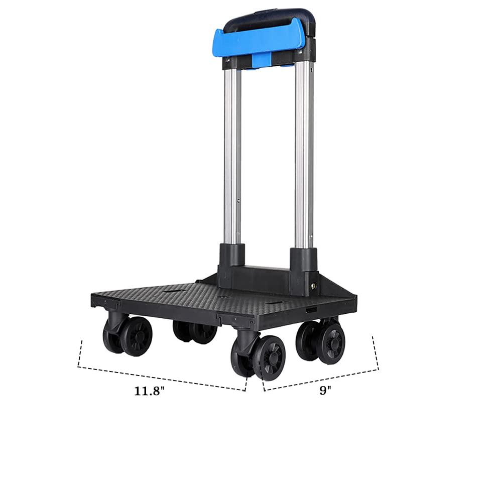 4-Wheel Folding Lightweight Luggage Cart - Compact Travel Trolley for Backpacks, Lunch Bags, Golf Bags & Pet Carriers | Perfect for Air Travel, Commuting, Camping & Outdoor Adventures