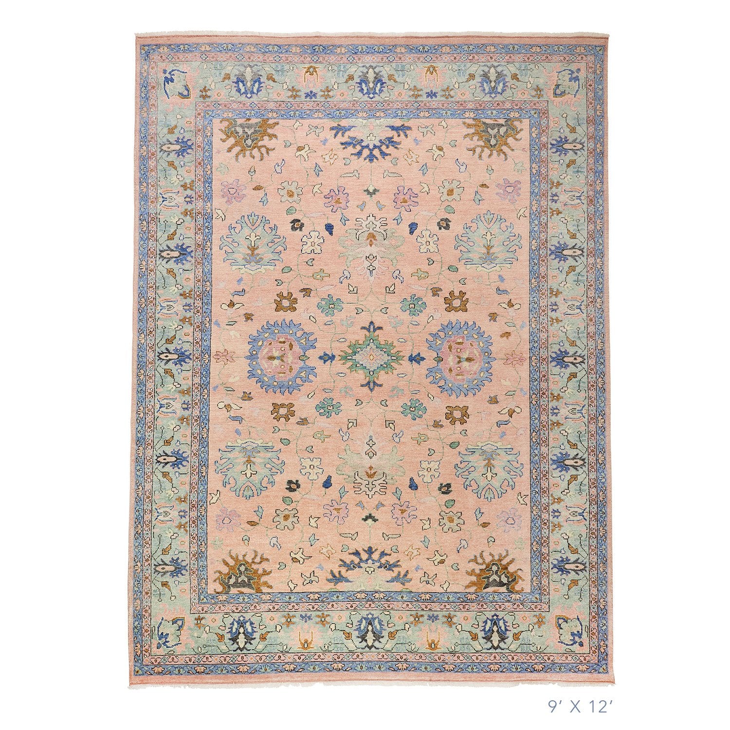 Stylish Peach Ankara Rug - Handmade African Print Floor Mat for Living Room, Bedroom & Boho Decor