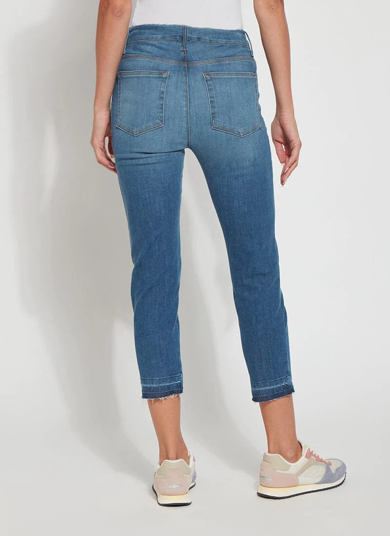 Cropped Straight Leg Denim Jeans for Women - High Waisted Slim Fit Stretch Comfort - Perfect for Casual Wear, Office & Weekend Outfits