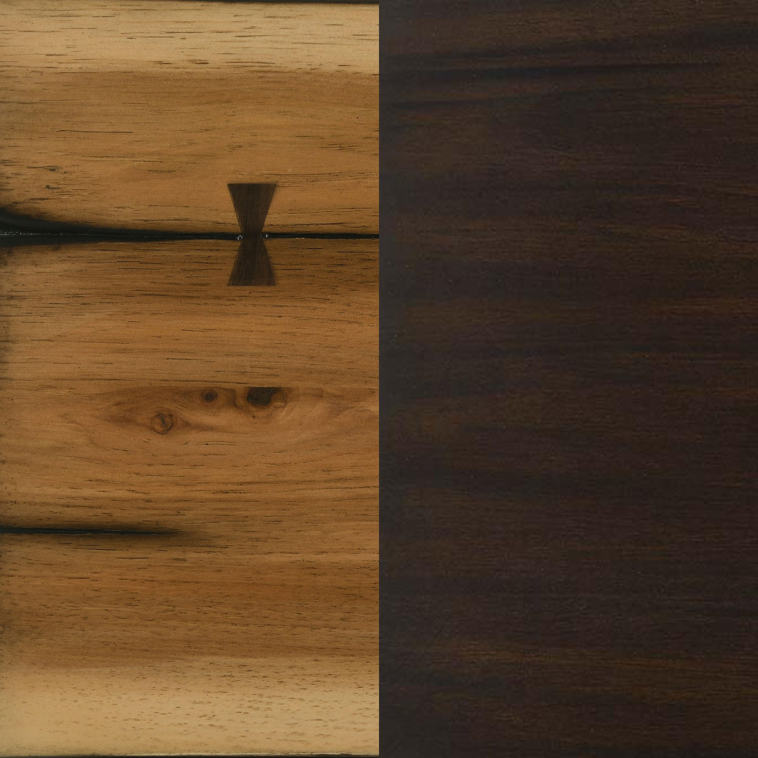 Live Edge Dining Table with Trestle Base - Natural Honey & Smokey Black Finish - Coaster Home Furnishings Bexley Burnham - Perfect for Farmhouse, Rustic & Modern Dining Rooms