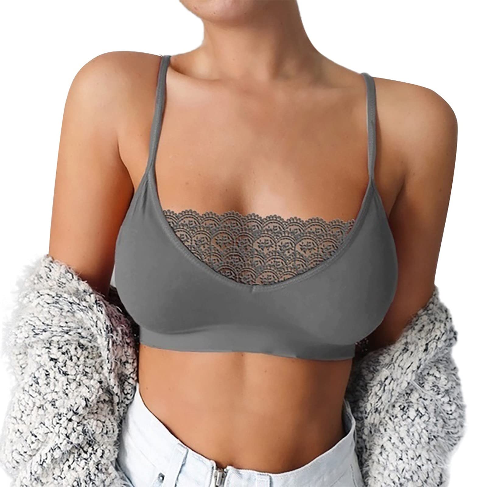 QINGSUI Plus Size Women's Summer Tank Tops - Solid Lace Camisole Bodysuit, Sexy Tunic Tee with Open Neck & Flowy Design | Casual Wear, Beach Outfits, Layering Essentials