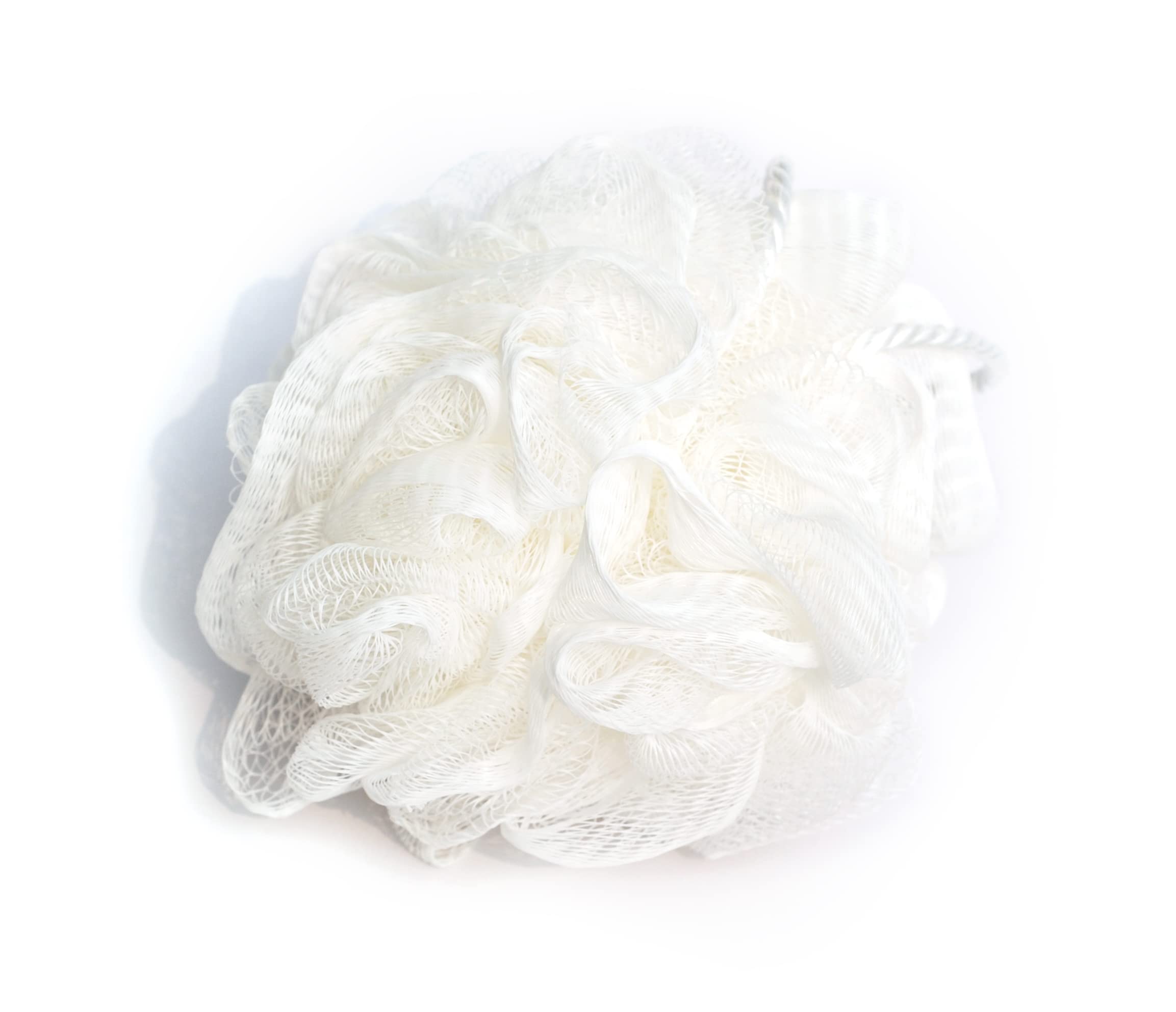 Premium Luxe White Loofah Sponge - Exfoliating Body Scrubber & Bath Sponge for Women & Men | Gentle Shower Pouf for Smooth Skin | Ideal for Daily Shower, Spa & Exfoliation Routine (Pack of 1)