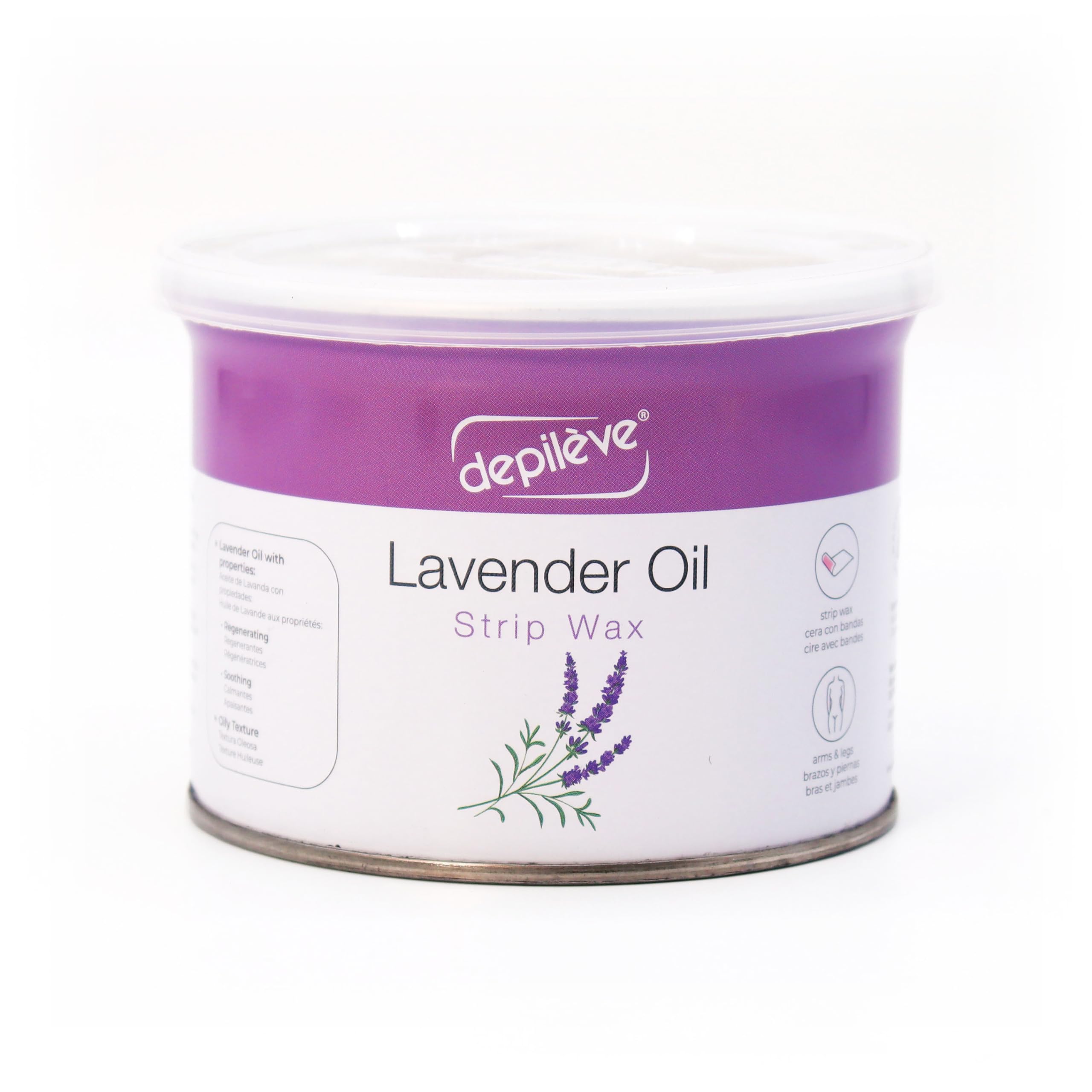 Depileve Sensitive Skin Hair Removal Wax - Lavender Rosin Wax for Full Body & Bikini Area - Moisturizing Strip Wax for Women & Men - Salon & Home Use - Perfect for Legs, Arms, Underarms & Face