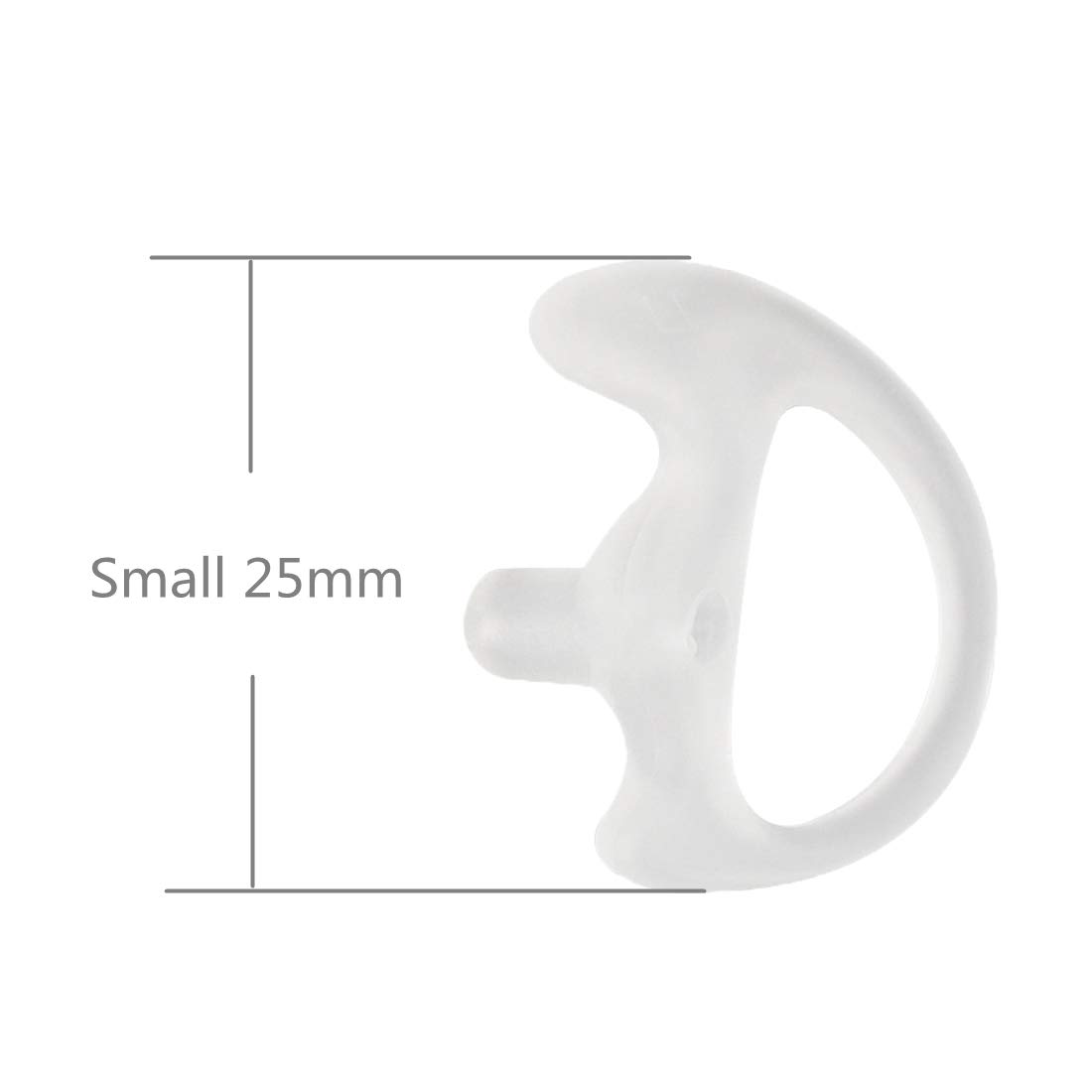 Motorola Kenwood Acoustic Tube Earpiece Headset Replacement - Soft Silicone Earmold (2 Pairs Small 25mm) - Noise Isolation for Communication, Security, and Call Center Use