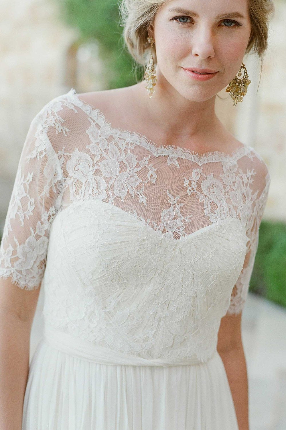 Elegant Ivory French Lace Cover Up with V Back - Perfect for Beach Weddings, Bridal Showers & Summer Vacations