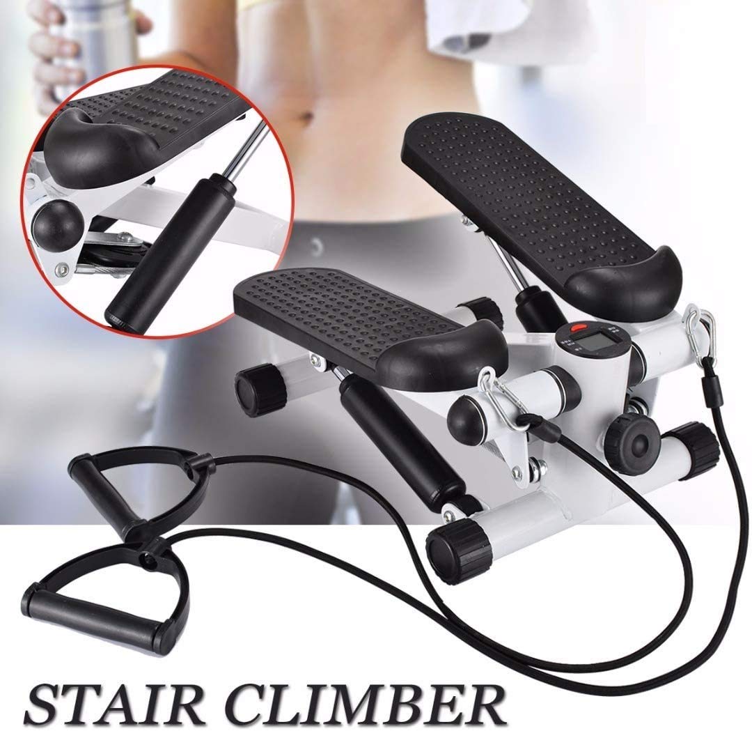 Jukkre Stepper Step Machine with Resistance Bands - Durable & Safe Mini Stair Climber with Non-Slip Foot Pedals for Home Workouts | Cardio Training Equipment for Weight Loss, Aerobic Exercise & Family Fitness | Perfect for Small Spaces, Apartment & Office Use