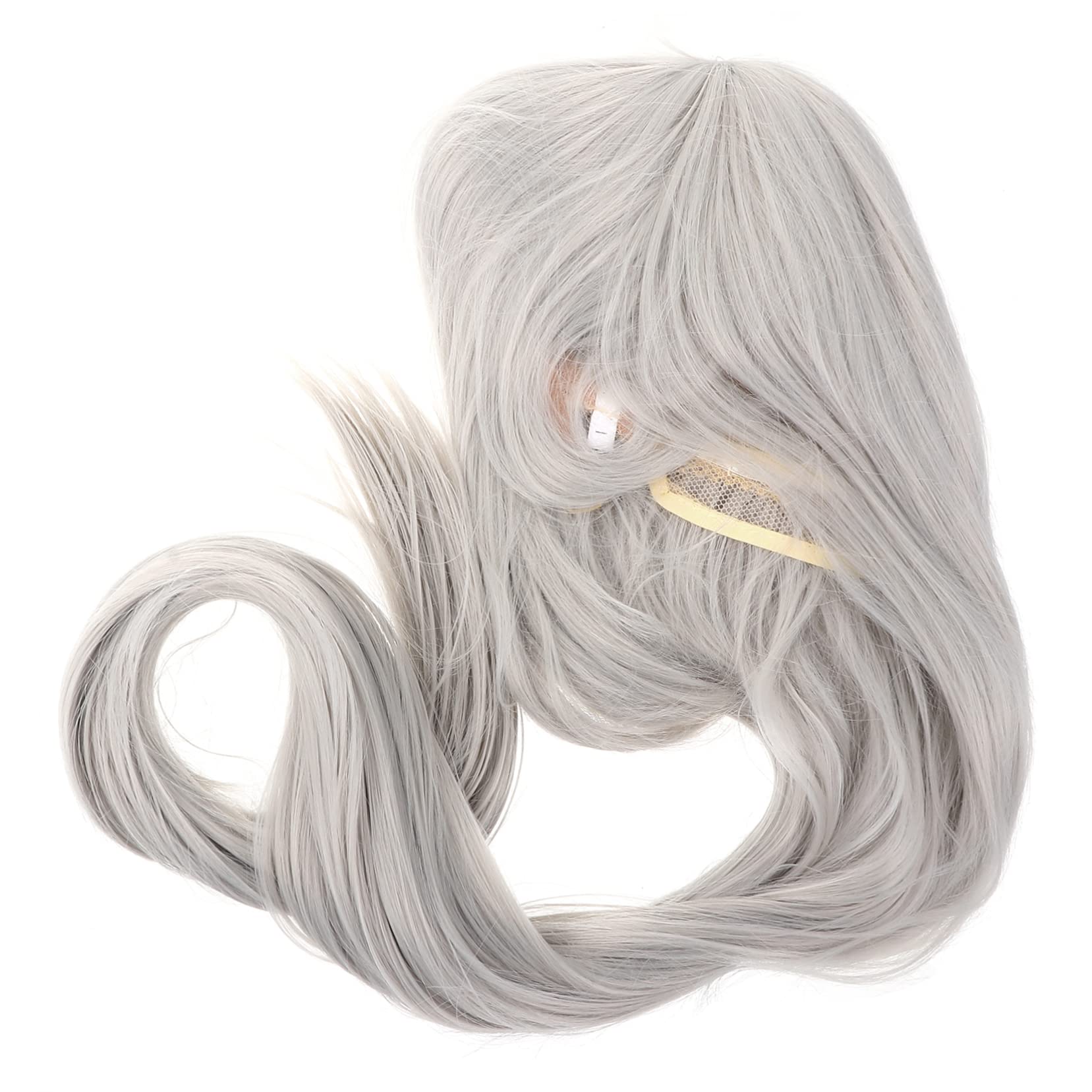 Beavorty Straight Synthetic Wig - Blue Lace Front Wig for Women, Cosplay, Halloween & Party (Grey & Multicolor) | Heat Resistant, Festival & Costume Hair Accessories for Daily Wear & Special Events