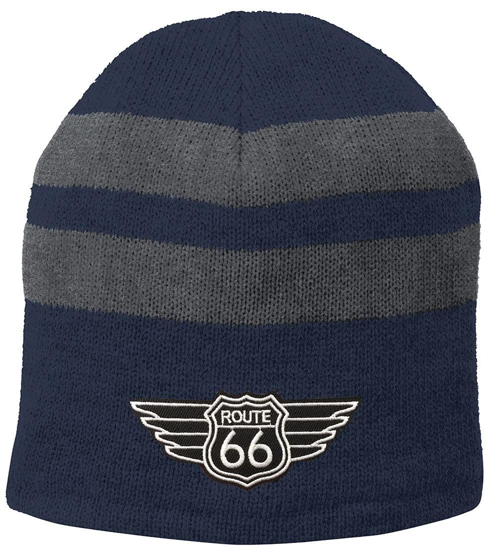 Vintage Route 66 Beanie Hat for Adults - Cool Retro Trucker Cap with Classic Highway 66 Design - Perfect for Road Trips, Travel Gifts & Americana Fashion