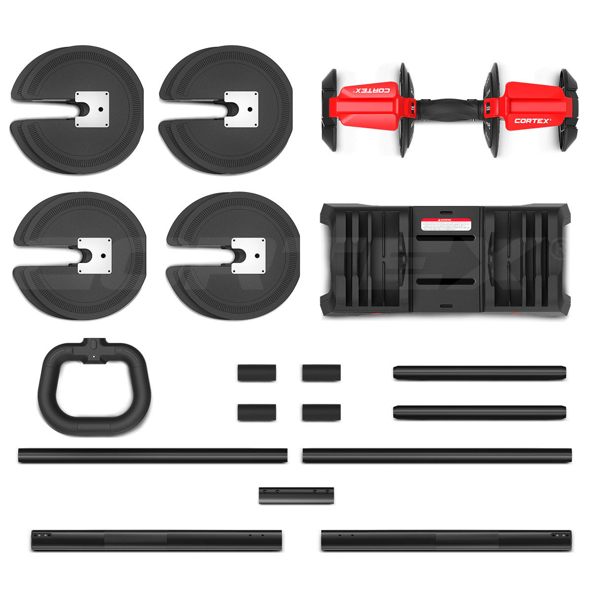 CORTEX Revolock V2 24kg Adjustable Dumbbell Barbell Kettlebell 3-in-1 Weight Set for Home Gym Strength Training & Full Body Workout - Perfect for Small Spaces & Quick Weight Changes
