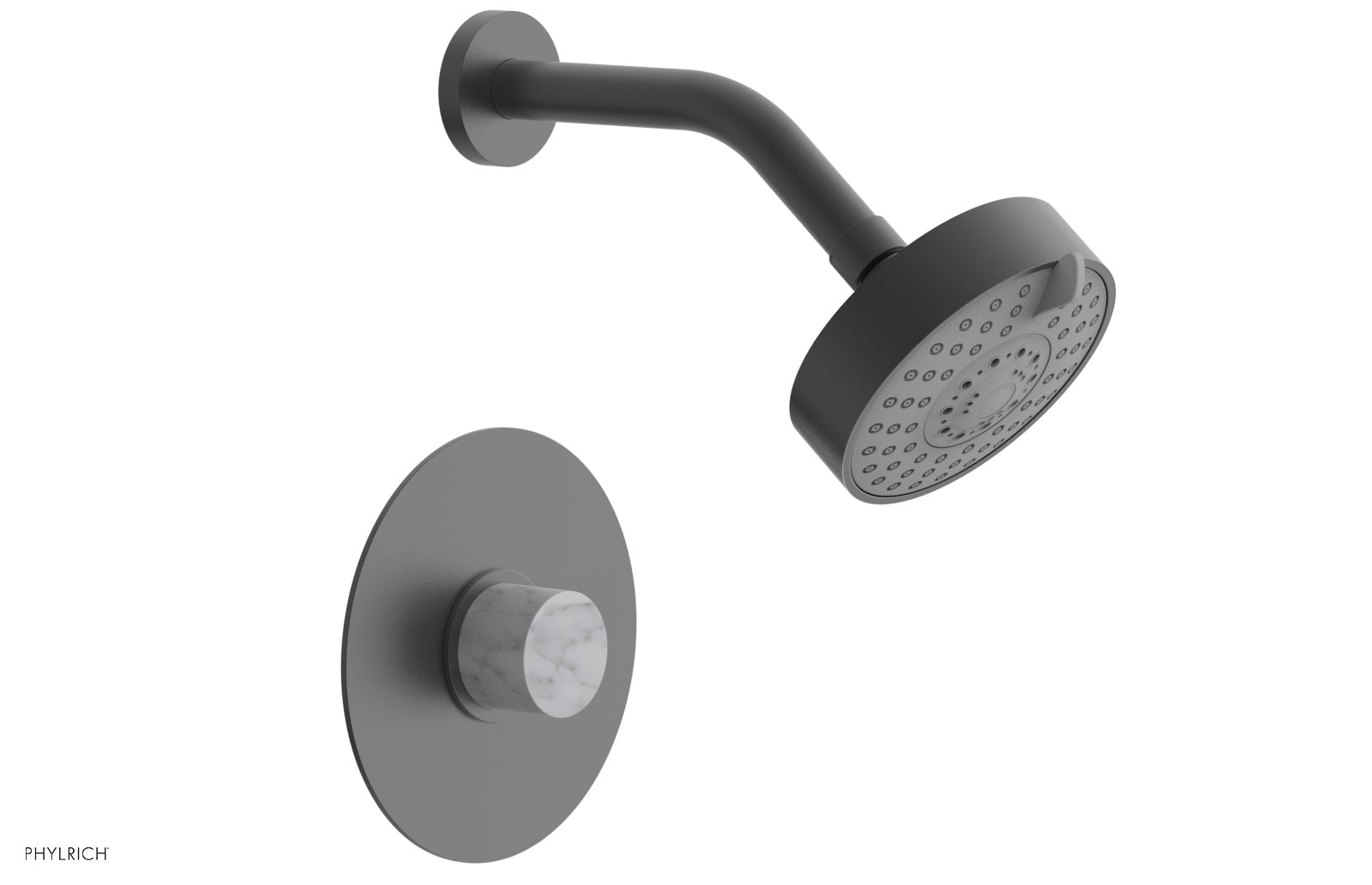 Premium White Marble Pressure Balance Shower Set - BASIC II Model 230-23 | Modern Bathroom Upgrade for Spa-Like Experience