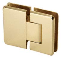 CRL C0L380BR Brass Cologne 380 Series Adjustable 180° Glass-to-Glass Hinge - Heavy Duty Cabinet & Shower Door Hardware for Bathroom & Kitchen Renovation