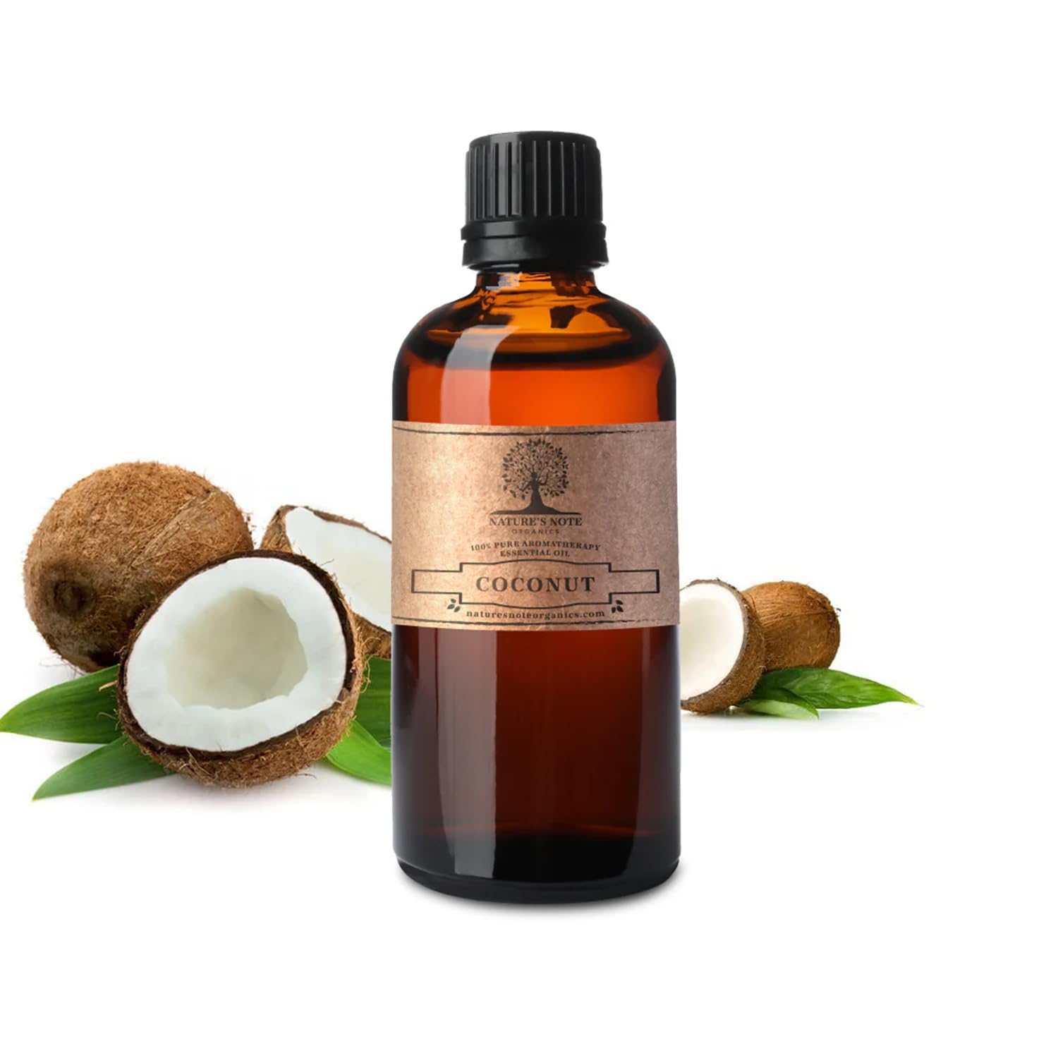 Nature's Note Organics 100% Pure Coconut Essential Oil - 8 Fl Oz Aromatherapy Grade for Massage, Skin Care & Hair Treatment - Premium Cold Pressed Virgin Oil for Relaxation & Wellness