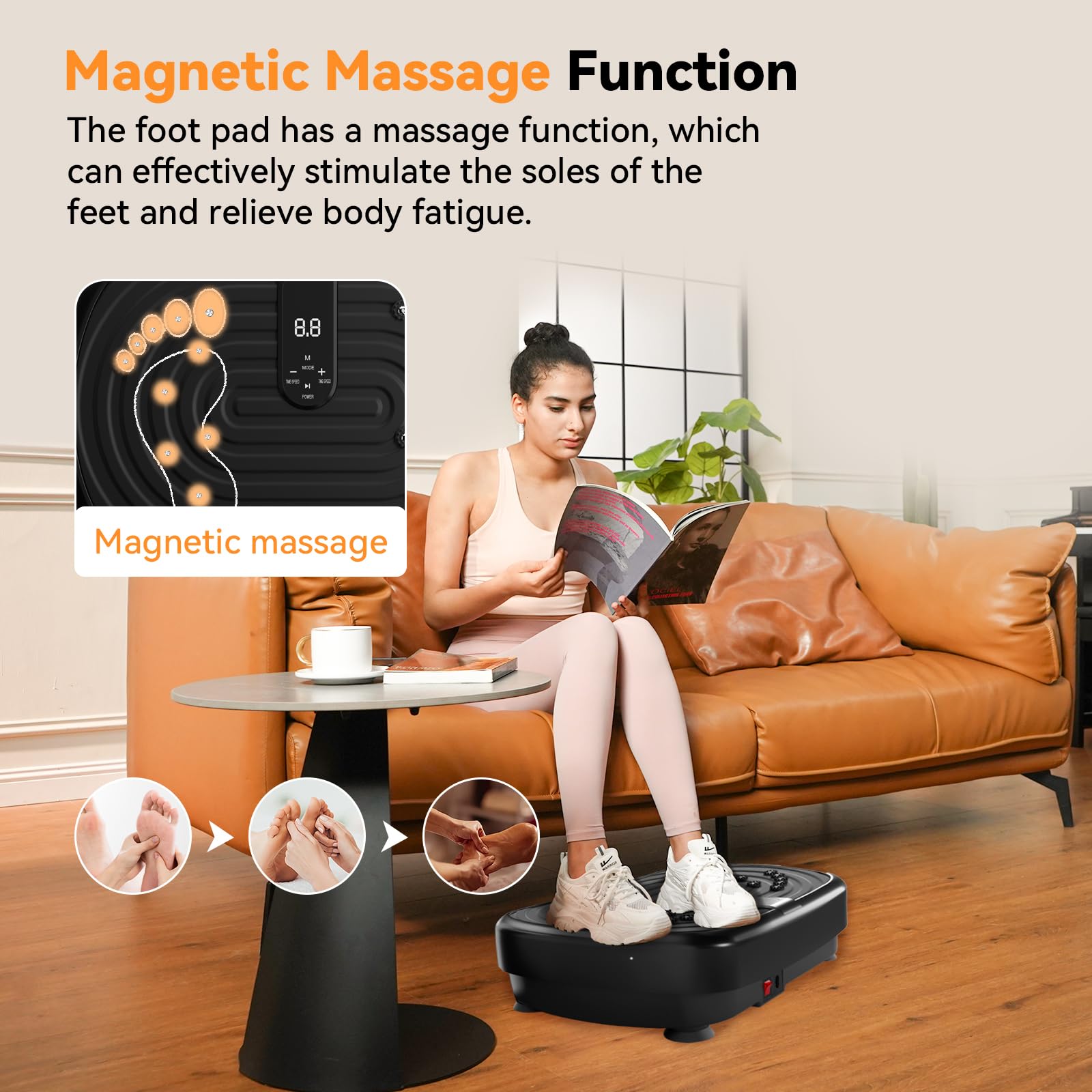 UCIN Vibration Plate Exercise Machine for Weight Loss & Lymphatic Drainage - 330 Lbs Capacity Home Fitness Platform with Resistance Bands & Pilates Ball - Perfect for Home Workouts, Muscle Recovery & Full-Body Toning