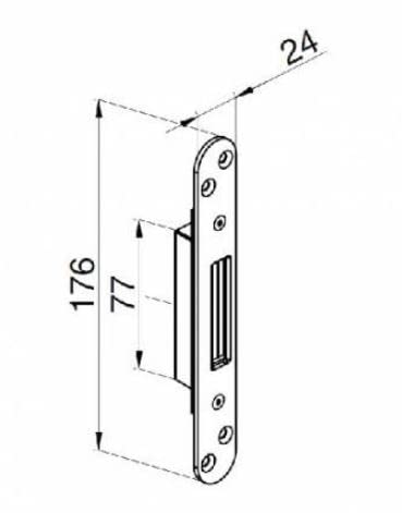 WINKHAUS Reversible Hook Keep for Cobra, Trulock & Thunderbolt Locks - Silver | Secure Door Lock Accessory for Home & Business Security