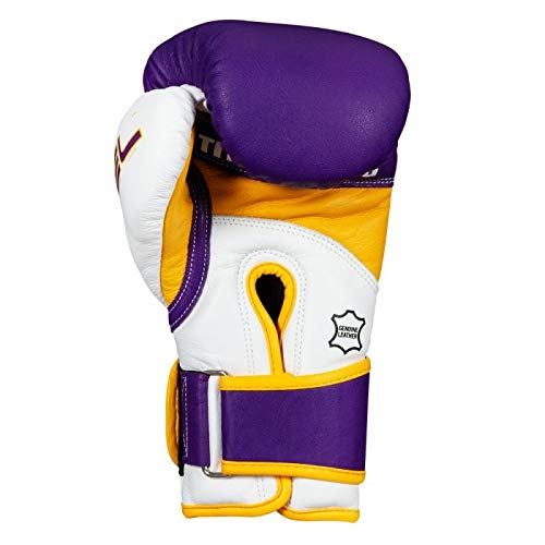 Title Boxing Gel World V2T Bag Gloves - Purple/White/Gold - X-Large Training Gloves for Punching Bags, Heavy Bag Workouts & Boxing Training