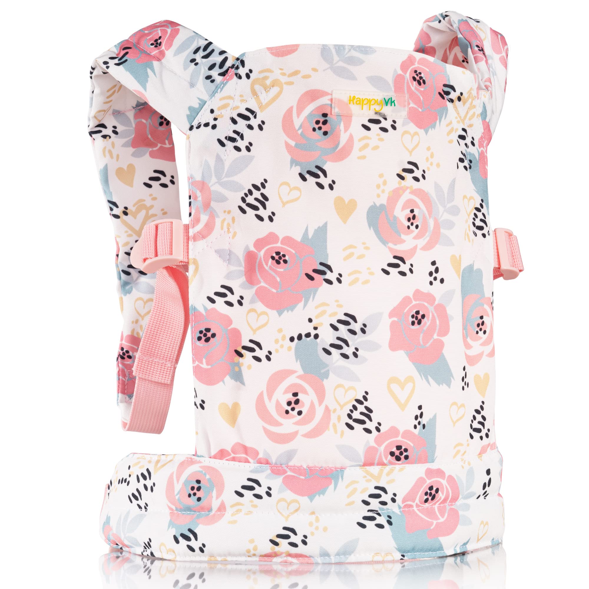 Pink Roses Baby Doll Carrier for Little Girls - Reborn Doll Accessories & Kids Toy for Pretend Play, Role Play, and Parenting Fun