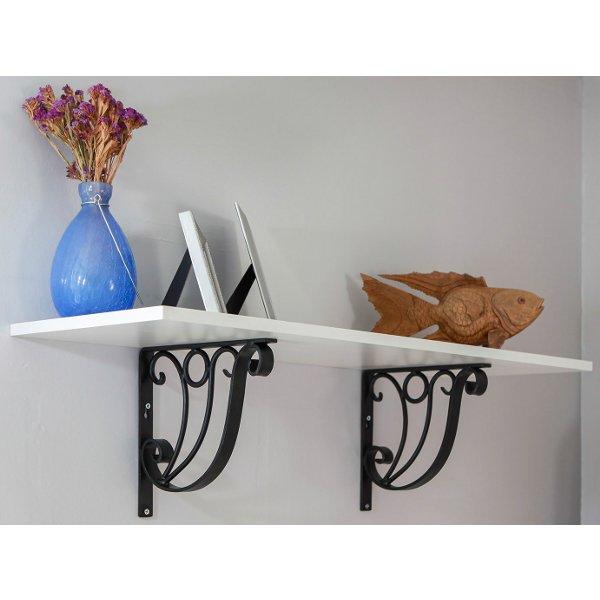 Heavy Duty Stainless Steel Ionic Shelf Bracket - Rustproof Wall Mounted Brackets for Floating Shelves, Kitchen, Bathroom & Garage Storage (Set of 4) - Perfect for Home Organization & DIY Projects