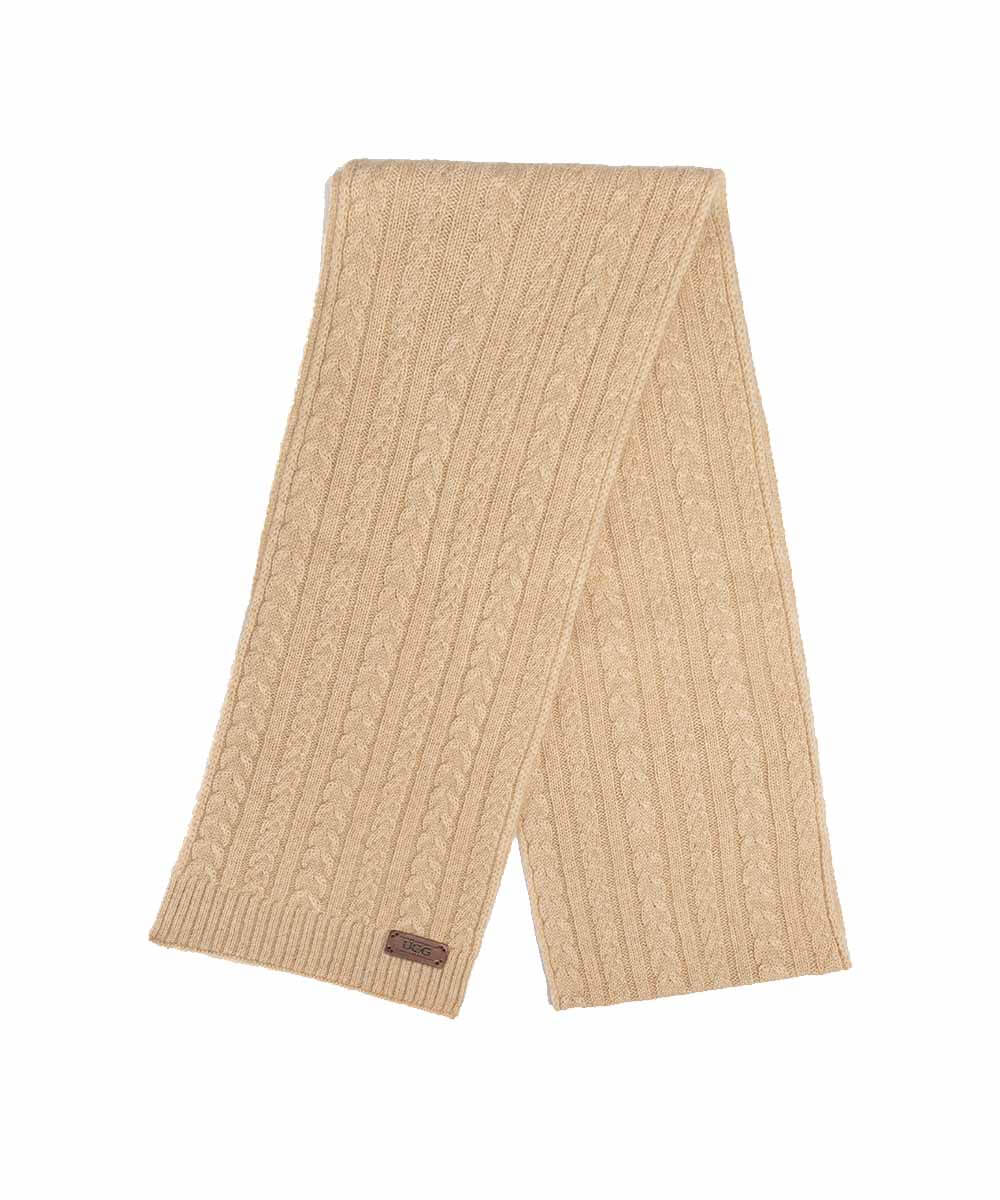 Luxury Cashmere UGG Cable Knit Scarf - Soft Winter Wrap for Women & Men - Perfect for Cold Weather, Outdoor Activities & Fashion Accessories