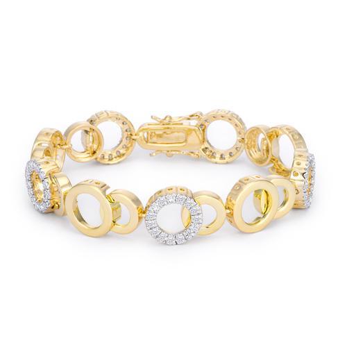 Circle Bijoux 7 Inch Two Tone Fashion Bracelet for Women - Elegant Jewelry Gift for Birthday, Anniversary & Special Occasions