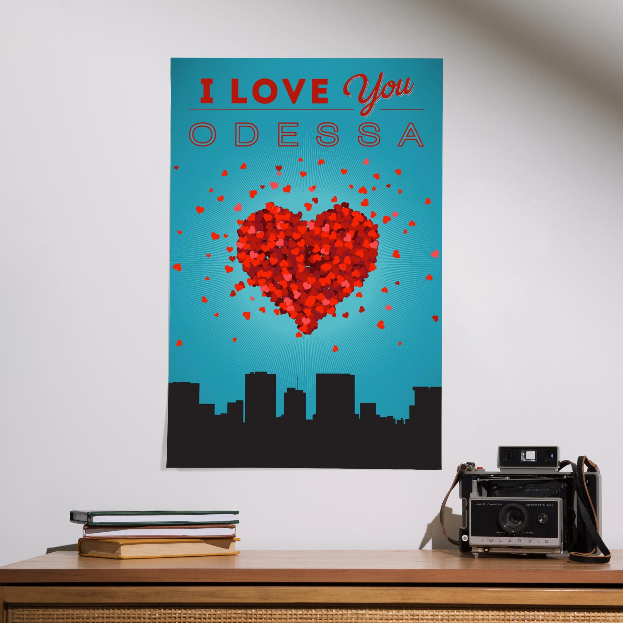 Lantern Press 16x24 Inch Giclee Print - I Love You Odessa Texas Wall Art - Premium Canvas Poster for Home & Office Decor