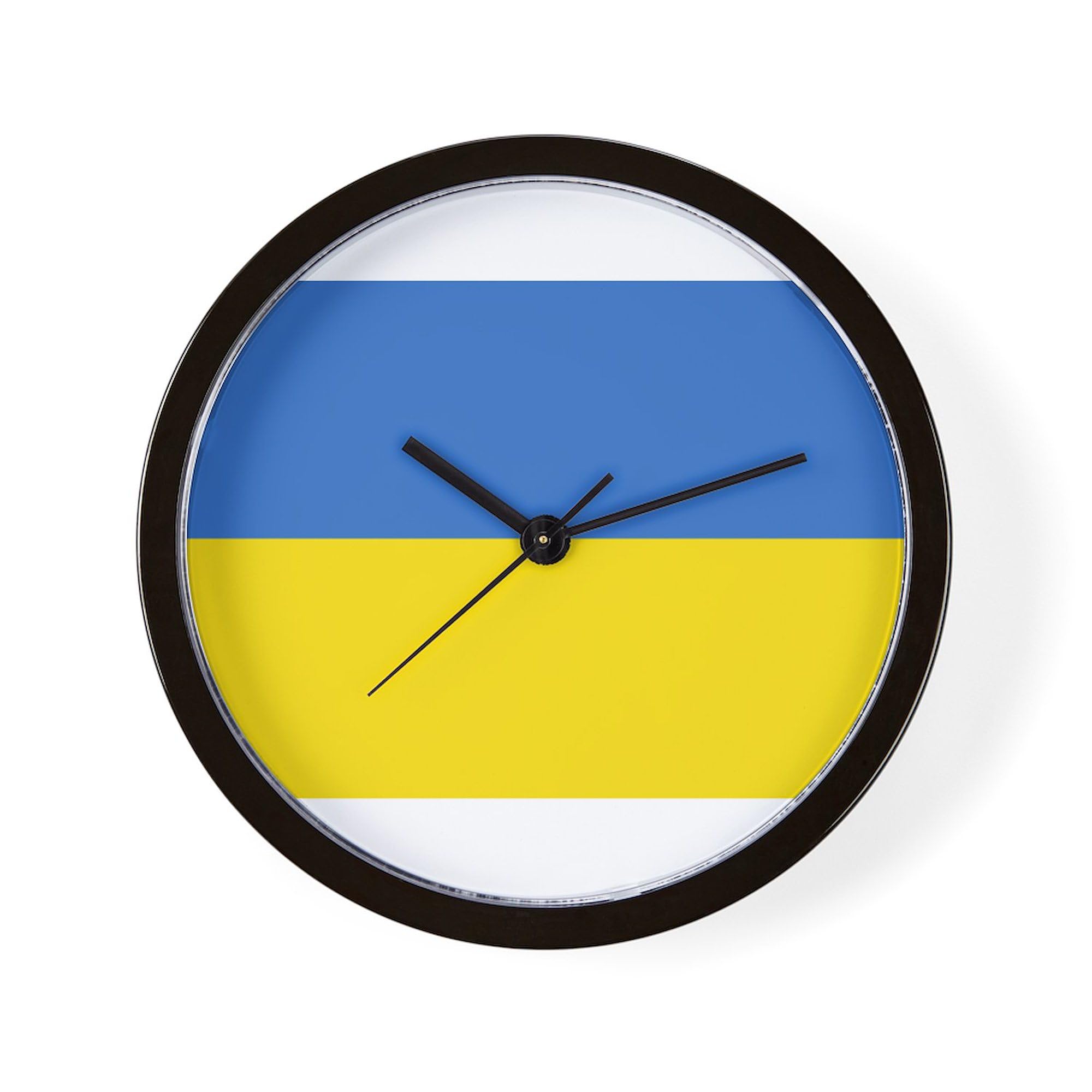 Ukraine Flag 10 Inch Wall Clock - Stylish Home & Office Decor for Living Room, Kitchen, Bedroom or Workspace | Perfect Gift for Ukrainian Pride & Patriotism
