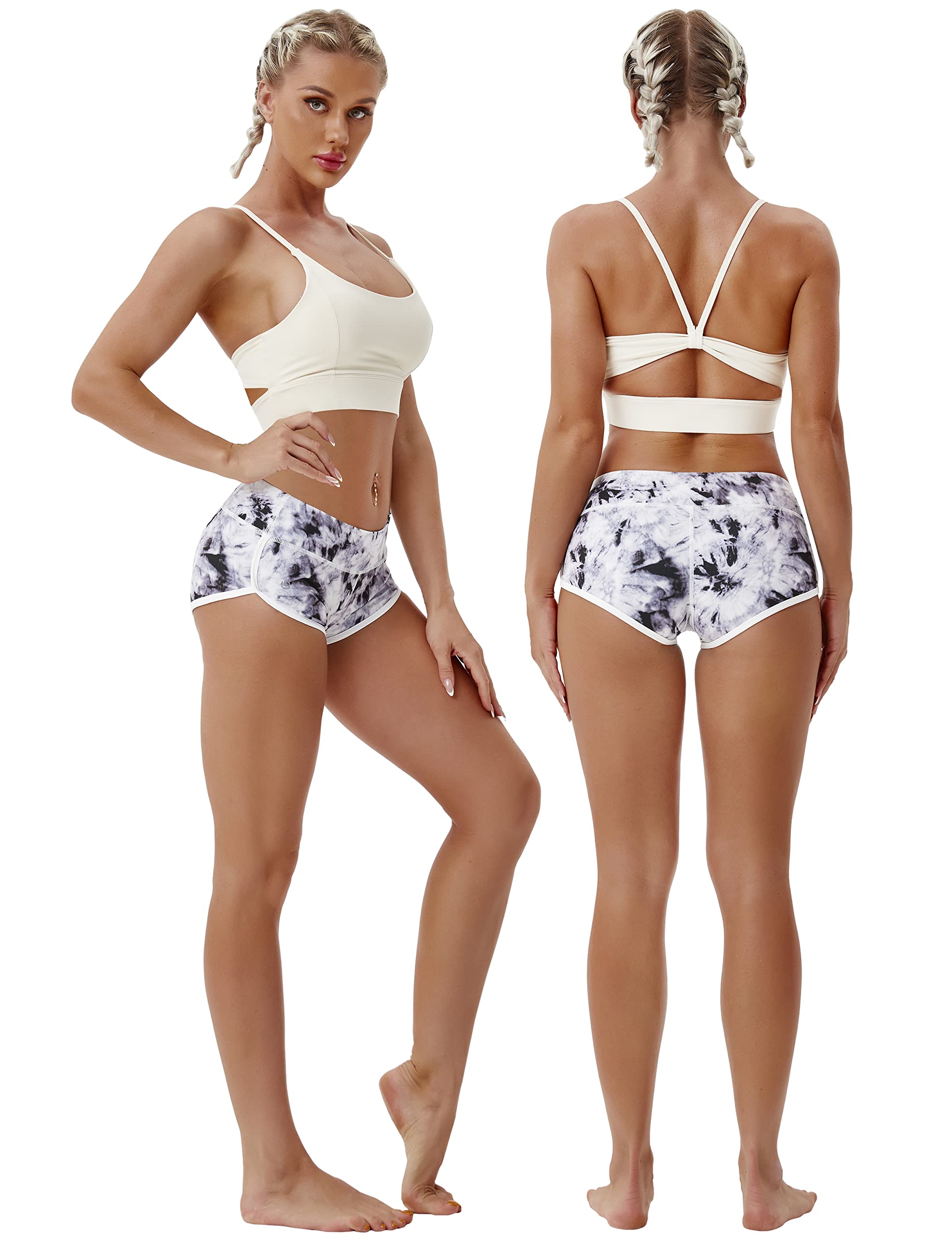 BUBBLELIME Women's Sexy High-Waisted Yoga Shorts XS-XXL - Tummy Control Workout Shorts for Running, Fitness & Active Wear - Moisture Wicking & UPF30+ Sun Protection - Perfect for Yoga, Gym & Outdoor Activities