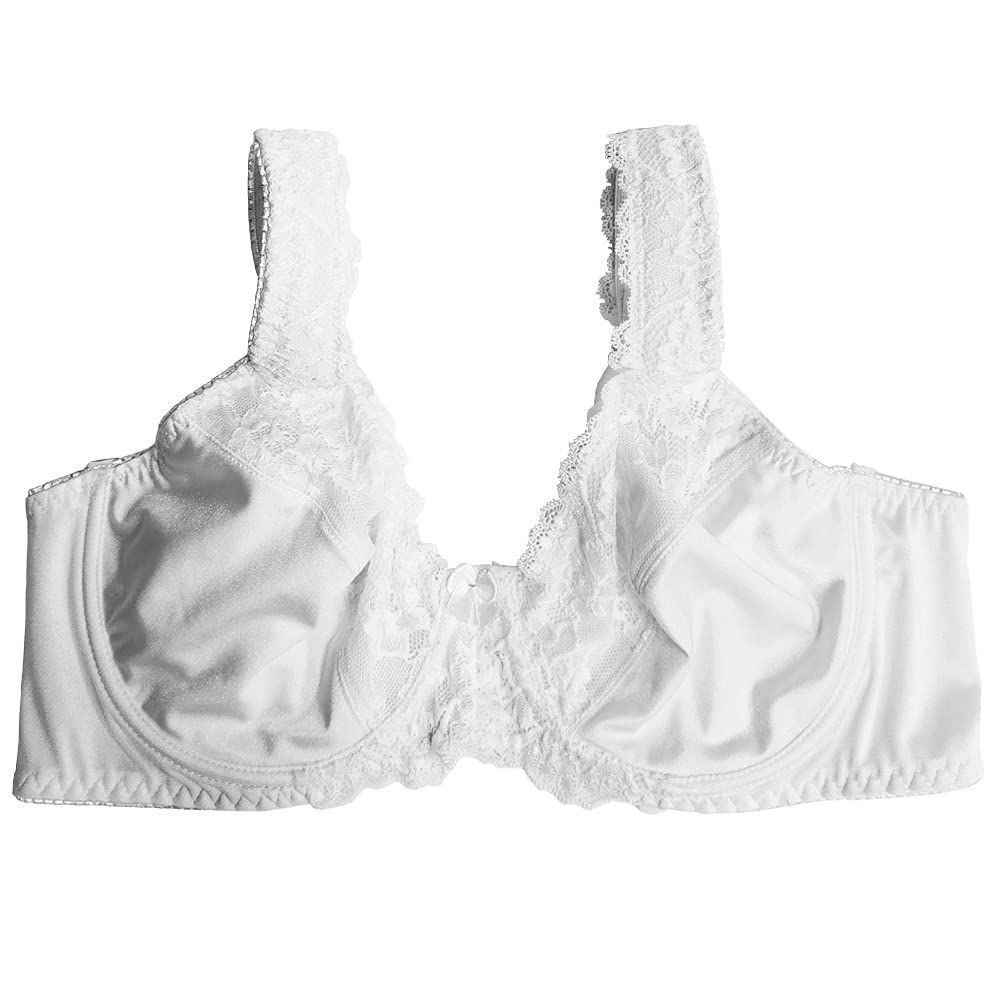 Women's Floral Lace Underwire Push Up Bra - Non Padded Full Figure Support Bralette for Everyday Wear & Special Occasions