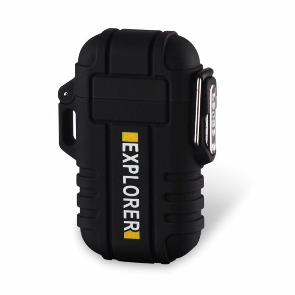 Waterproof Windproof Plasma Lighter for Camping - Rechargeable Flameless Electric Lighter for Outdoor Adventures, Hiking, BBQ & Emergency Use
