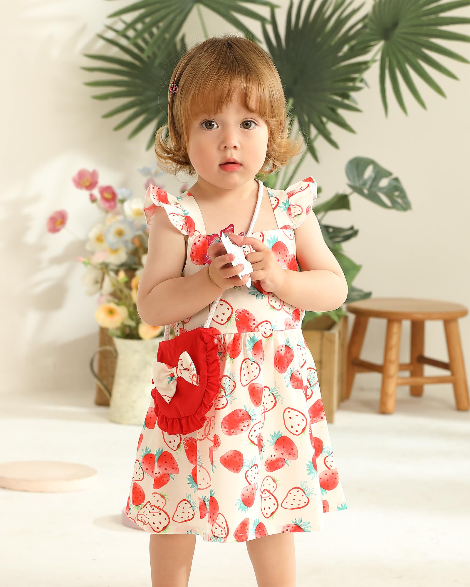 Mioglrie Baby Girl Summer Dress - Newborn & Toddler Casual Sundress with Cute Bag | Infant Outfits for Beach, Party & Daily Wear