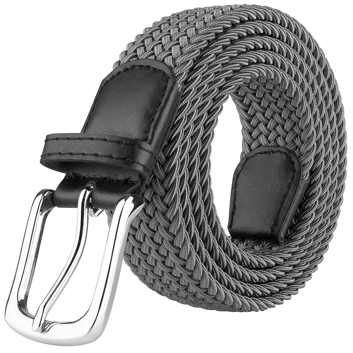 JUKMO Elastic Braided Belt for Men & Women - Adjustable Stretch Woven Belt with Gift Box - Perfect for Casual, Office & Travel Outfits
