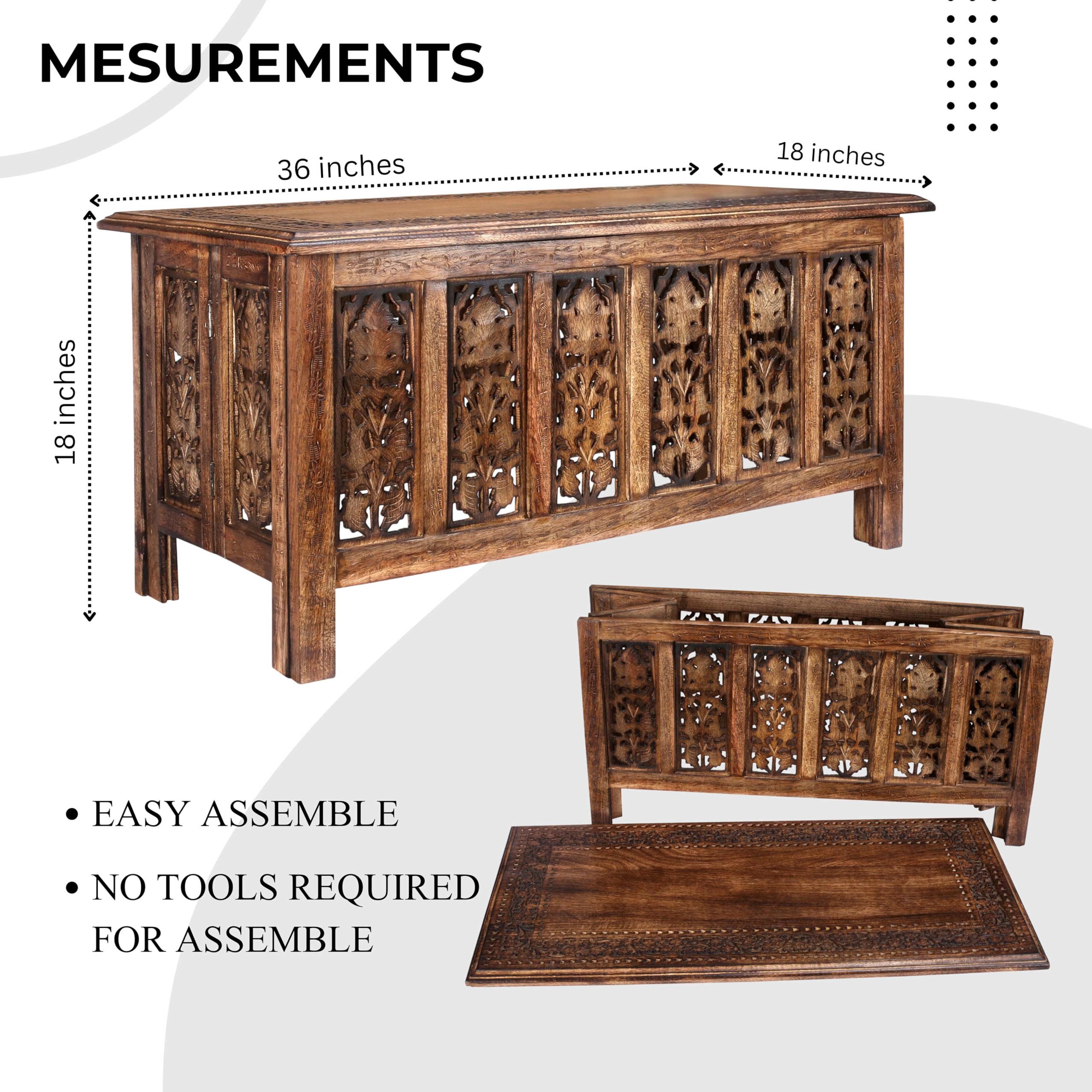 Modern Rectangular Wooden Coffee Table 36x18 Inch - Burnt Finish Living Room Center Table, Entryway Console Table for Magazines, Books & Plants | Perfect for Small Spaces, Apartments & Cozy Home Decor