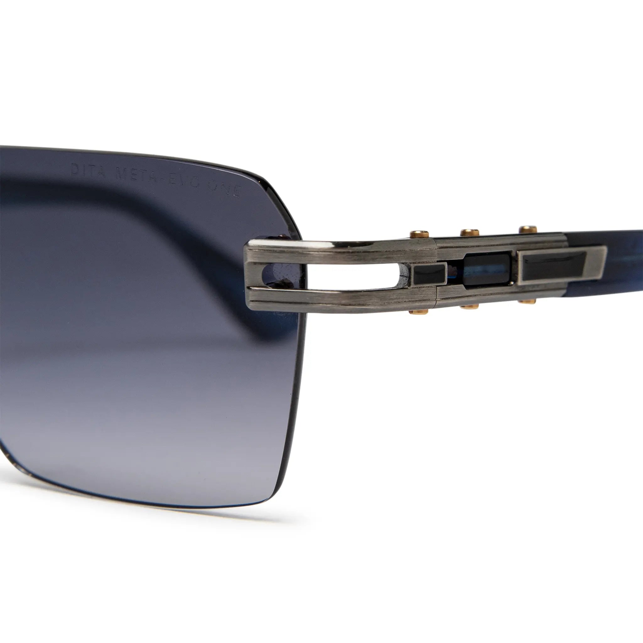 Vintage Dita Meta EVO DTS147 A02 Custom Antique Silver Blue Swirl Sunglasses - Premium Designer Shades for Fashion & Outdoor Activities
