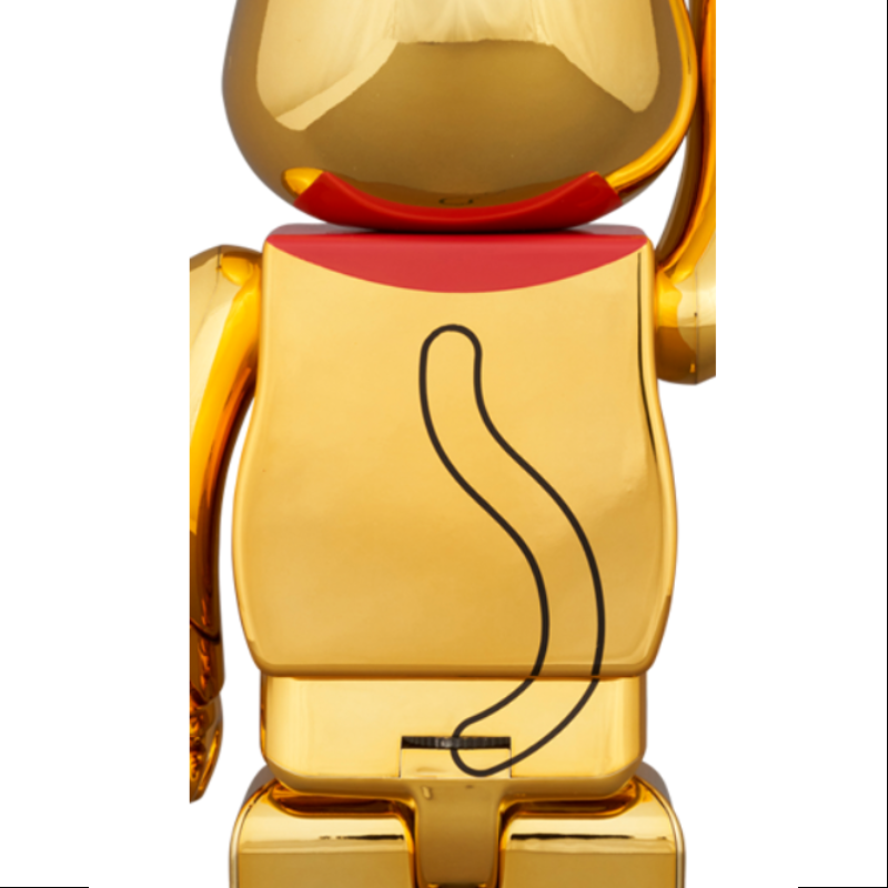 Be@rbrick 400% Lucky Cat Gold Plated Luminous Collectible Figure - 2024 Limited Edition for Good Fortune | Perfect for Anime Fans, Home Decor & Gift Giving