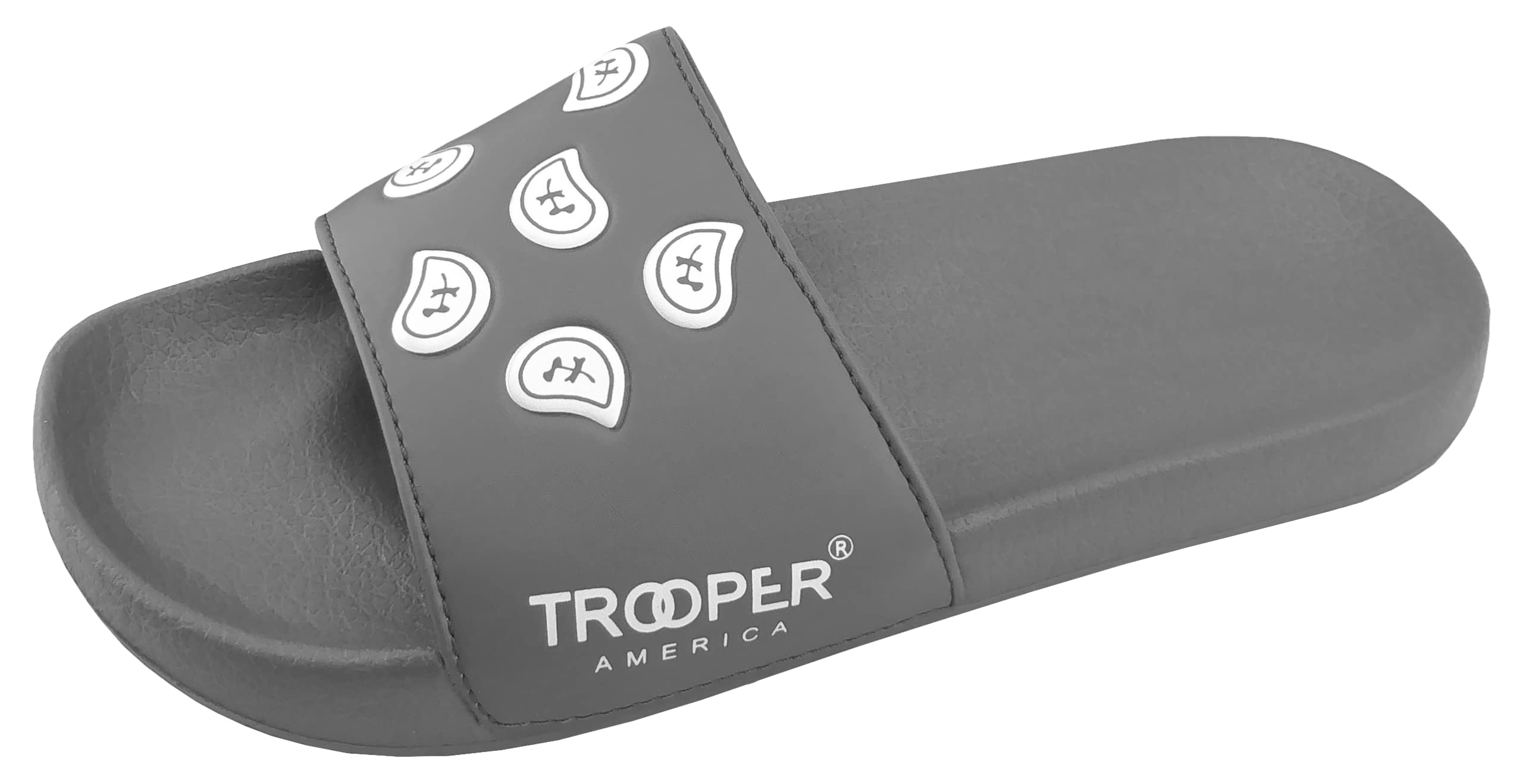 Trooper America Men & Women TB-01 Paisley Bandana EVA Slide Sandals | Quick-Drying Shower Shoes | Ultra-Cushioned Comfort for Indoor & Outdoor Wear | Contoured Footbed | Perfect for Beach, Pool, Gym & Spa