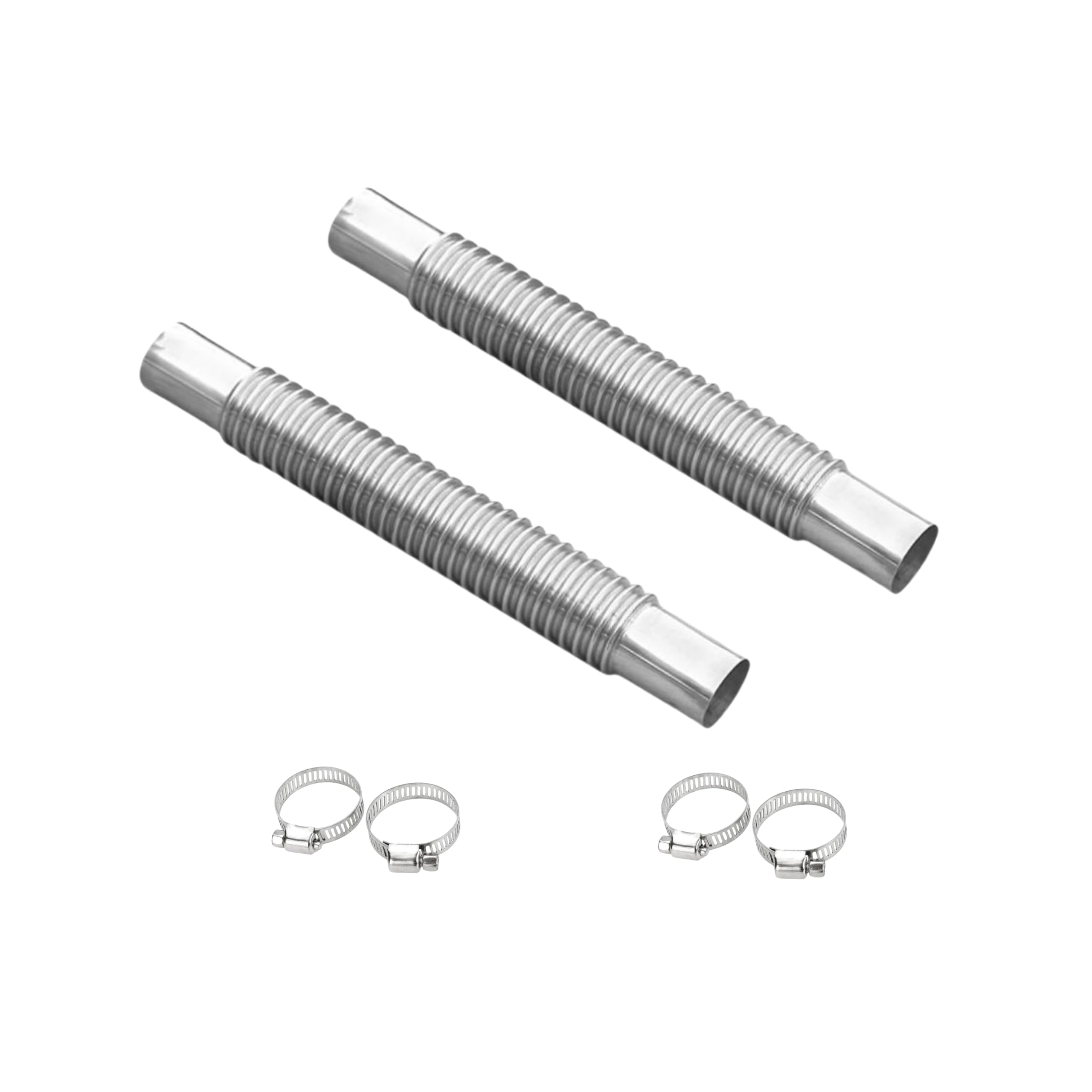 Stainless Steel Spiral Corrugated Exhaust Pipe for Parking & Diesel Heaters - 7.87in/20cm with Clamps (2PCS) - Perfect for RV, Truck, and Marine Heating Systems