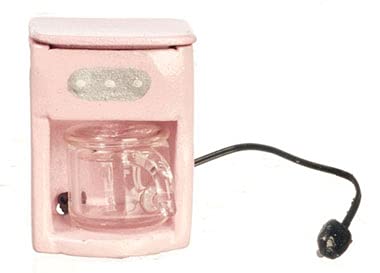 Mini Pink Coffee Maker for Dollhouse - Realistic Miniature Kitchen Appliance - Perfect for Dollhouse Decor, DIY Crafts & Miniature Collectors