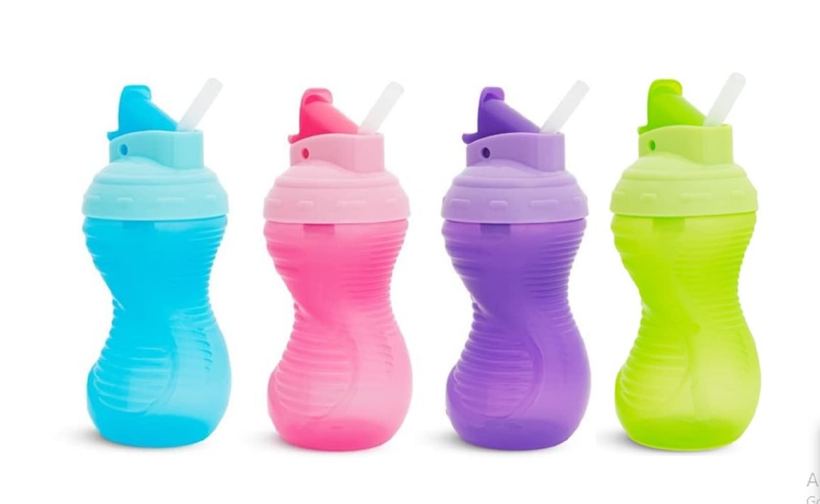 Munchkin 4-Pack Mighty Grip Flip Straw Cups - 9oz Leak-Proof Sippy Cups for Toddlers | BPA-Free Spill-Proof Drinking Cups for Kids | Perfect for Travel, Daycare & Mealtime
